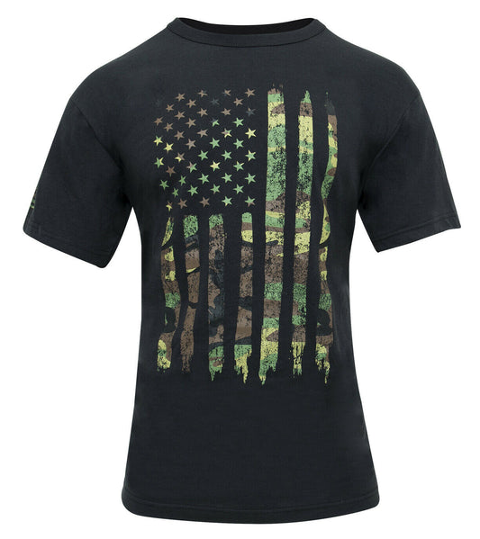 Rothco Distressed US Flag Athletic Fit T-Shirt - Camo