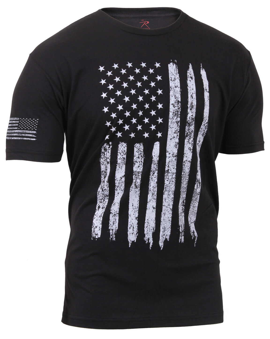 Rothco Distressed US Flag Athletic Fit T-Shirt - Black