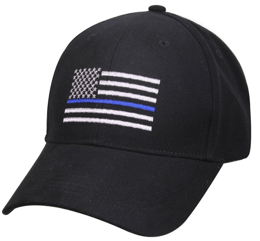 Rothco Thin Blue Line Flag Low Profile Cap - Black