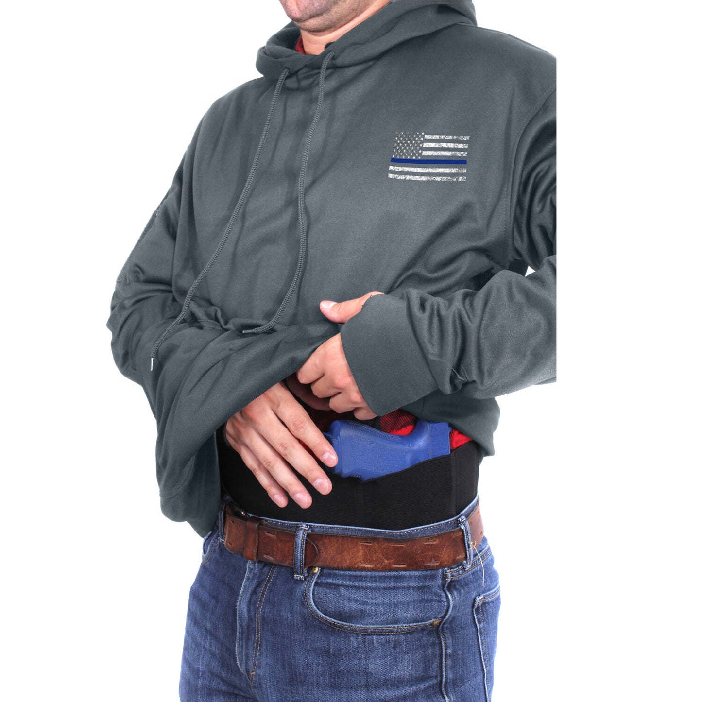 Rothco Thin Blue Line Concealed Carry Hoodie - Grey