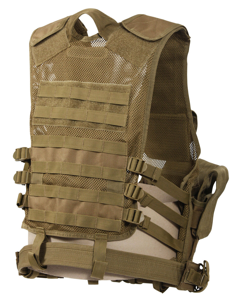 Rothco Cross Draw MOLLE Tactical Vest - Coyote Brown