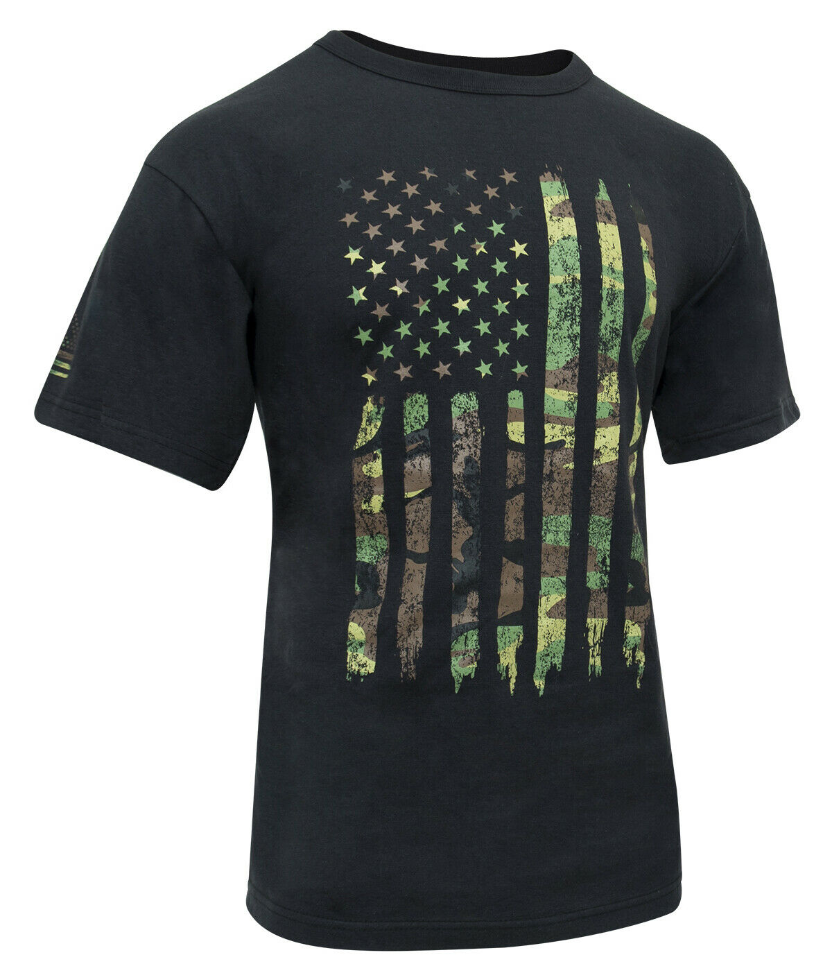 Rothco Distressed US Flag Athletic Fit T-Shirt - Camo