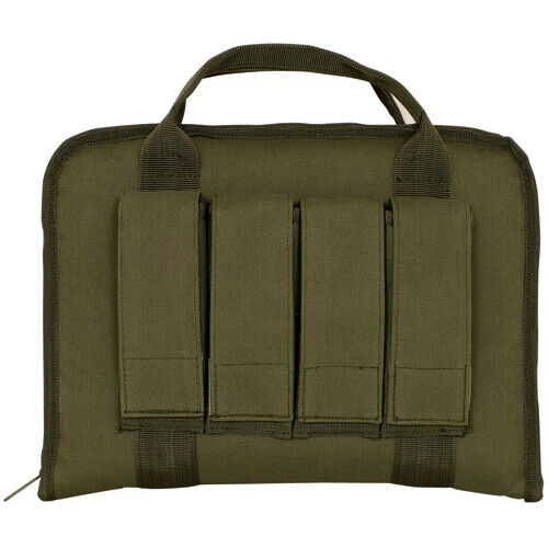 OD Tactical Single Pistol Case Bag With Carry Straps 4 Mag Pockets Fox 54-530