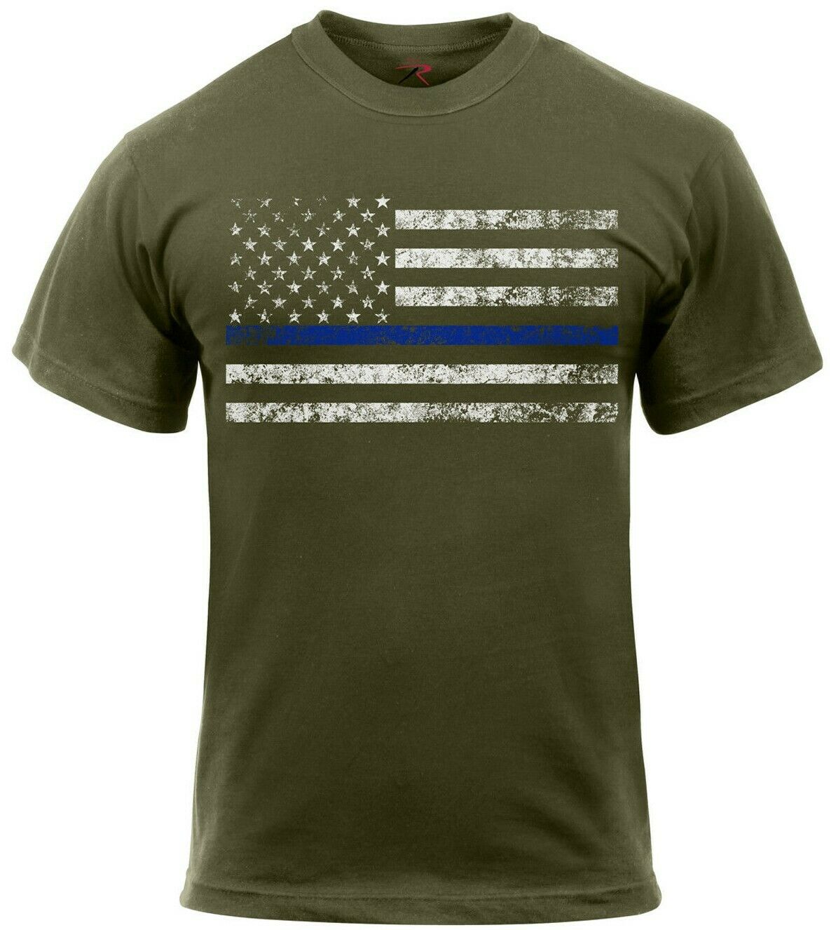 Rothco Thin Blue Line T-Shirt - Olive Drab