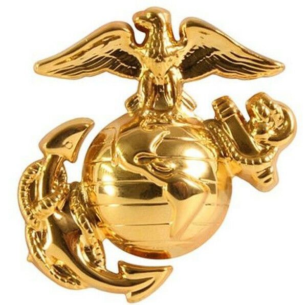 USMC CAP HAT PIN MARINES MADE OF BRASS GOLD SHINY FINISH MIL DTL-15665/23F 2754