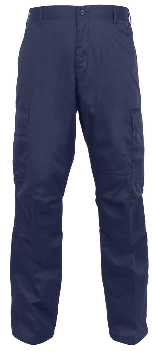 Tactical Pants BDU Style Relaxed Fit Cargo Trousers Blue Zipper Fly Rothco 2961