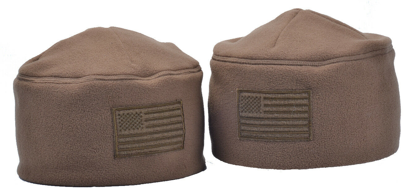Coyote Brown OCP Army Fleece Winter Hat US Flag Patch Field Operator Watch Cap
