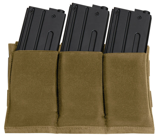 Rothco Lightweight 3 Mag Elastic Retention Pouch - Coyote Brown