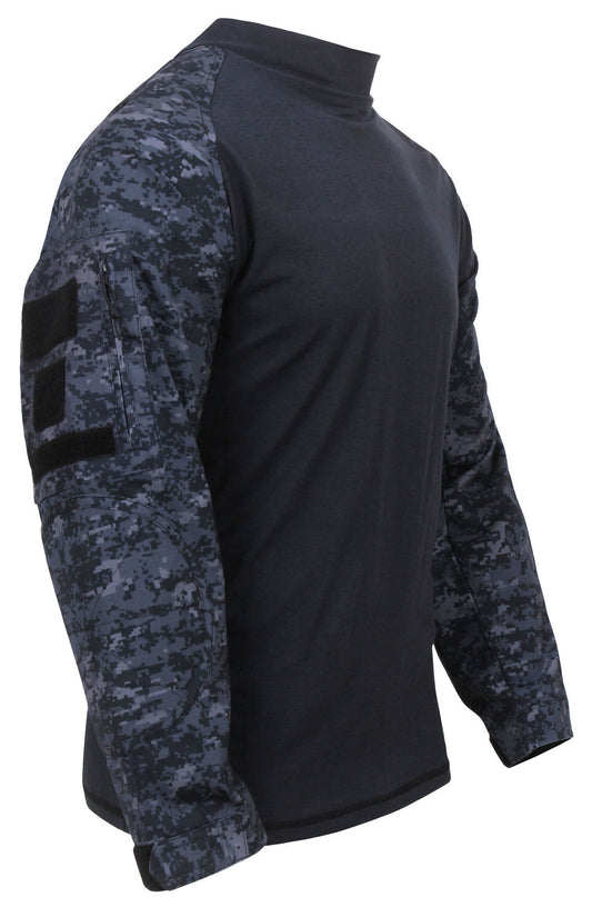 Rothco Military NYCO FR Fire Retardant Combat Shirt - Midnight Blue Digital Camo