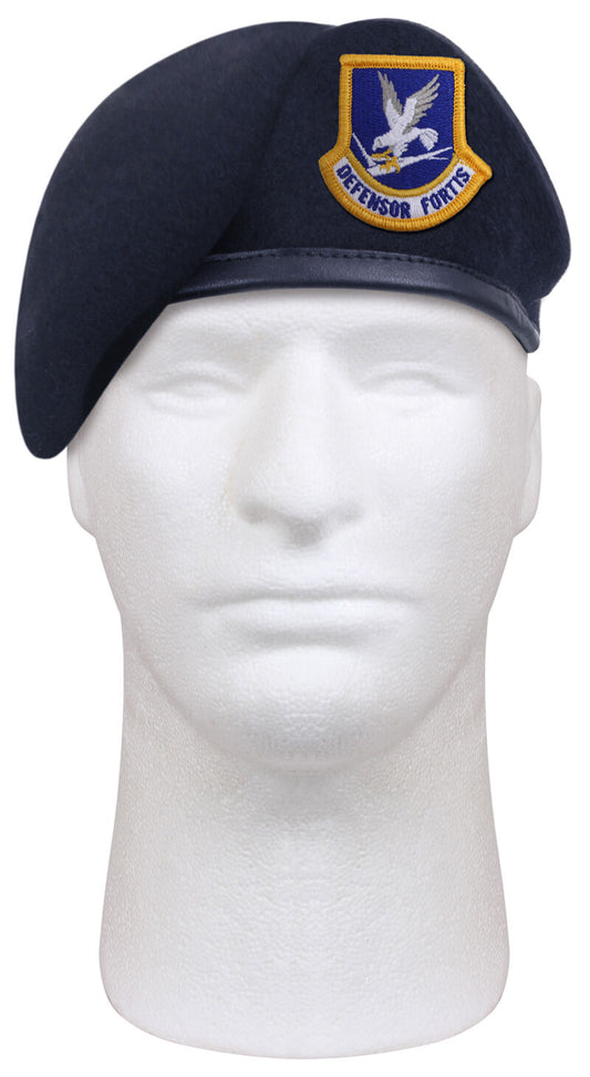 Rothco Inspection Ready Beret With USAF Flash - Midnight Navy Blue
