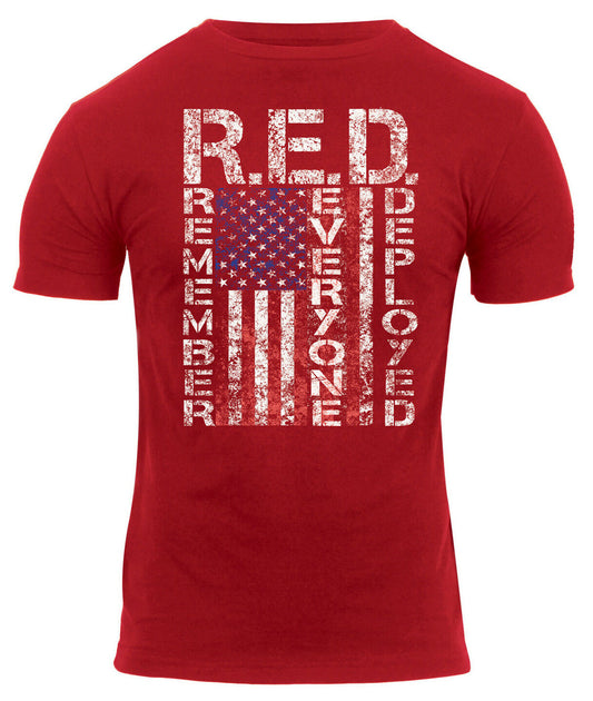 Rothco Athletic Fit R.E.D. (Remember Everyone Deployed) T-Shirt - Red