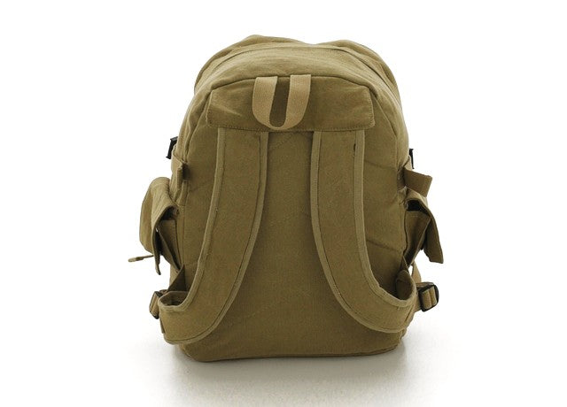 Rothco Vintage Canvas Backpack - Khaki With Red Star