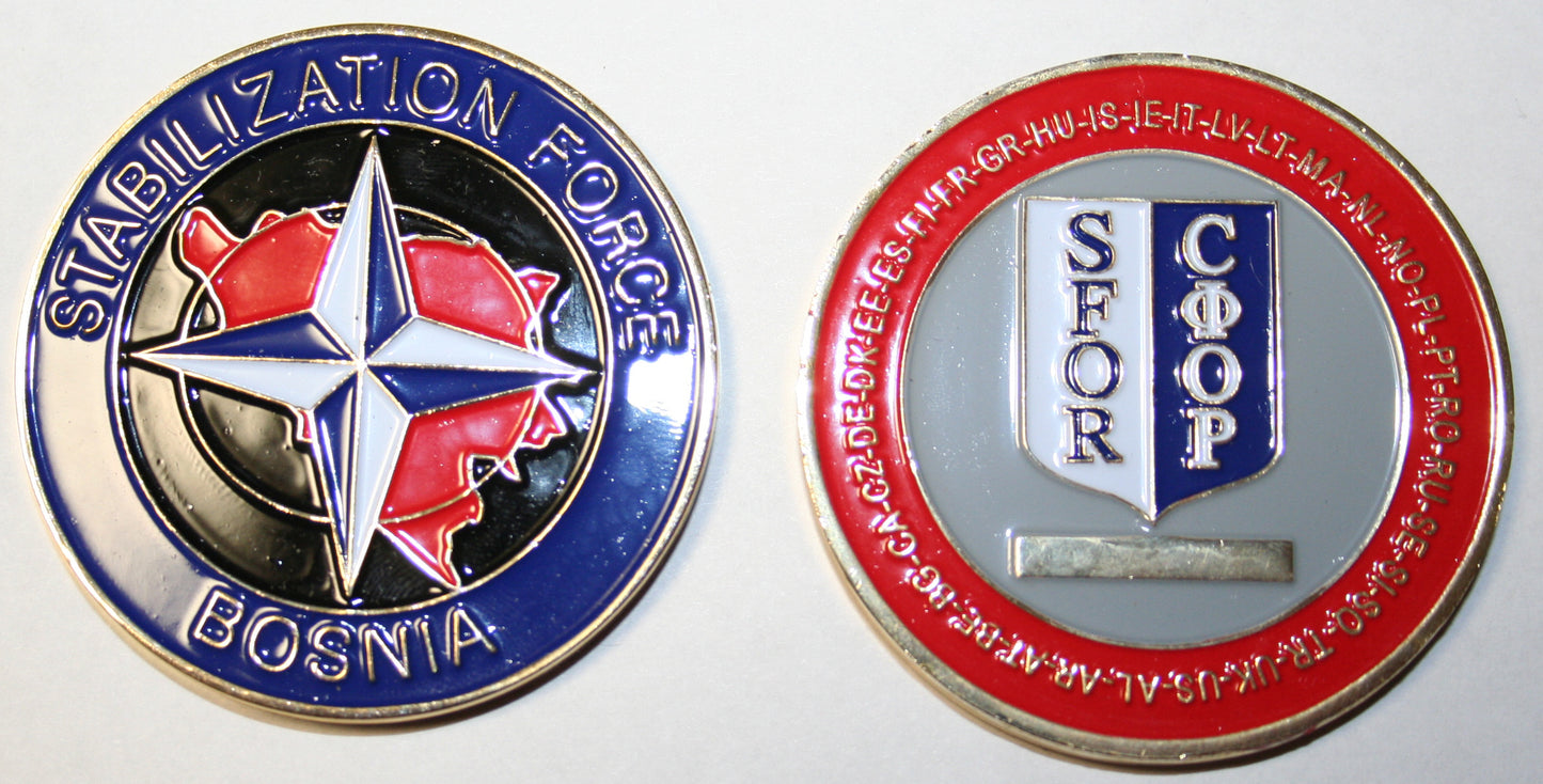 Challenge Coin - SFOR NATO Bosnia Stabilization Force