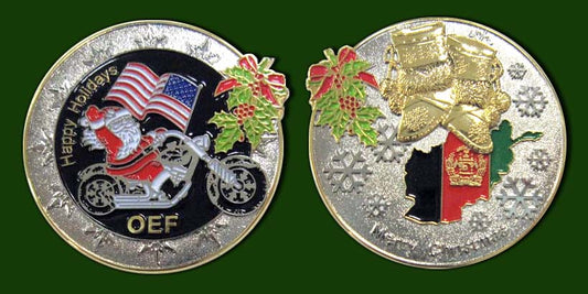Military Challenge Coin - Afghanistan OEF Christmas