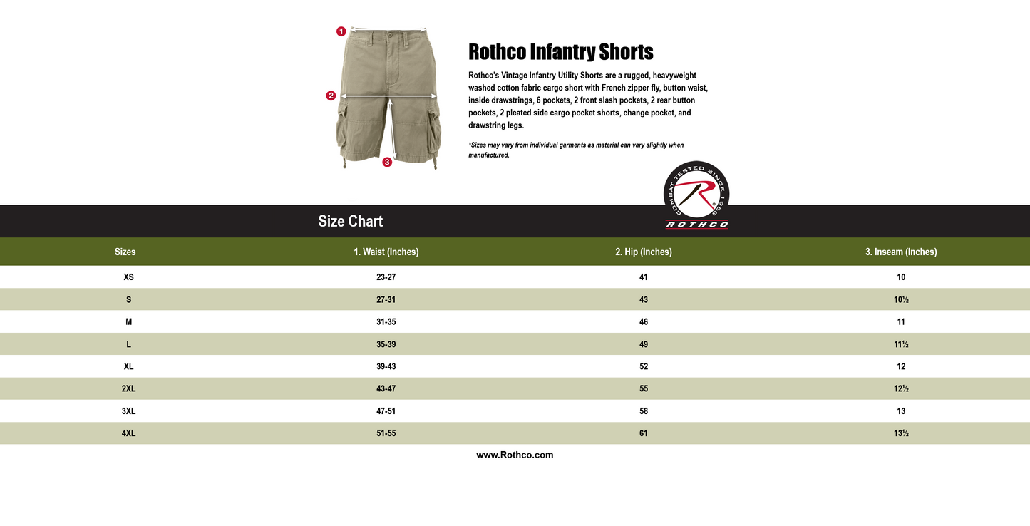 Rothco Vintage Camo Infantry Utility Shorts - Woodland Camo